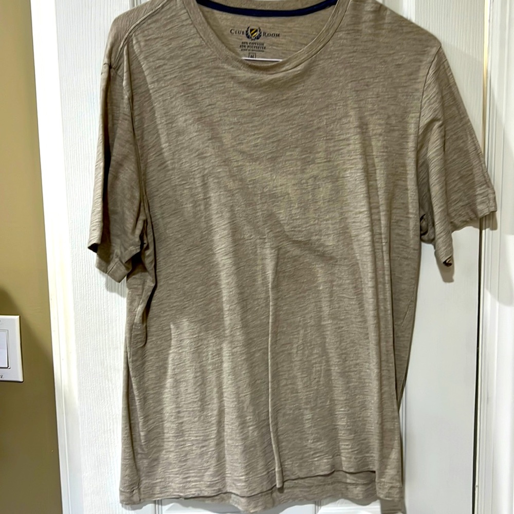 Club Room Yellow 60 Cotton 40 polyester light Weight Short Sleeve Shirt Mens M